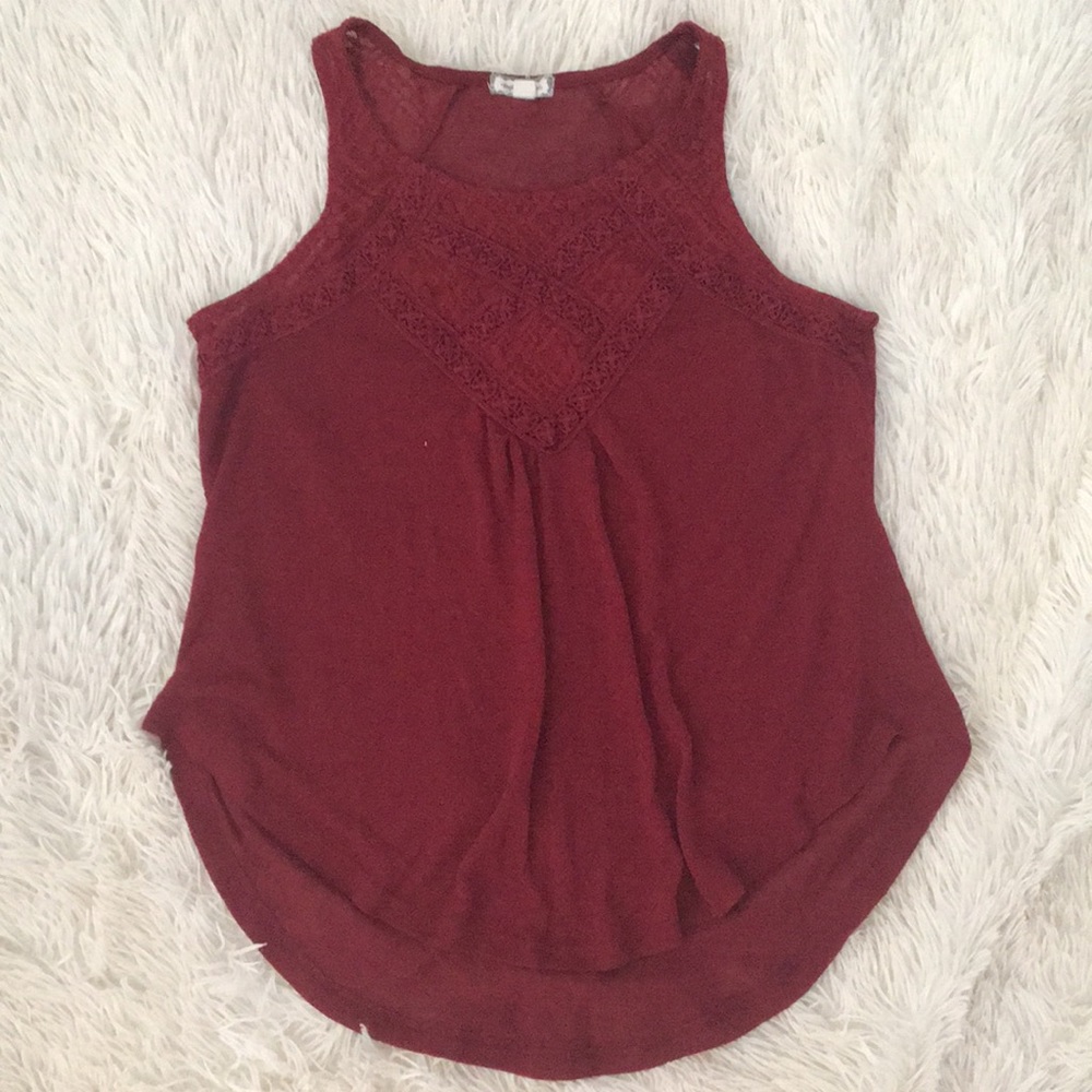 Flowy Tank in Wine Red